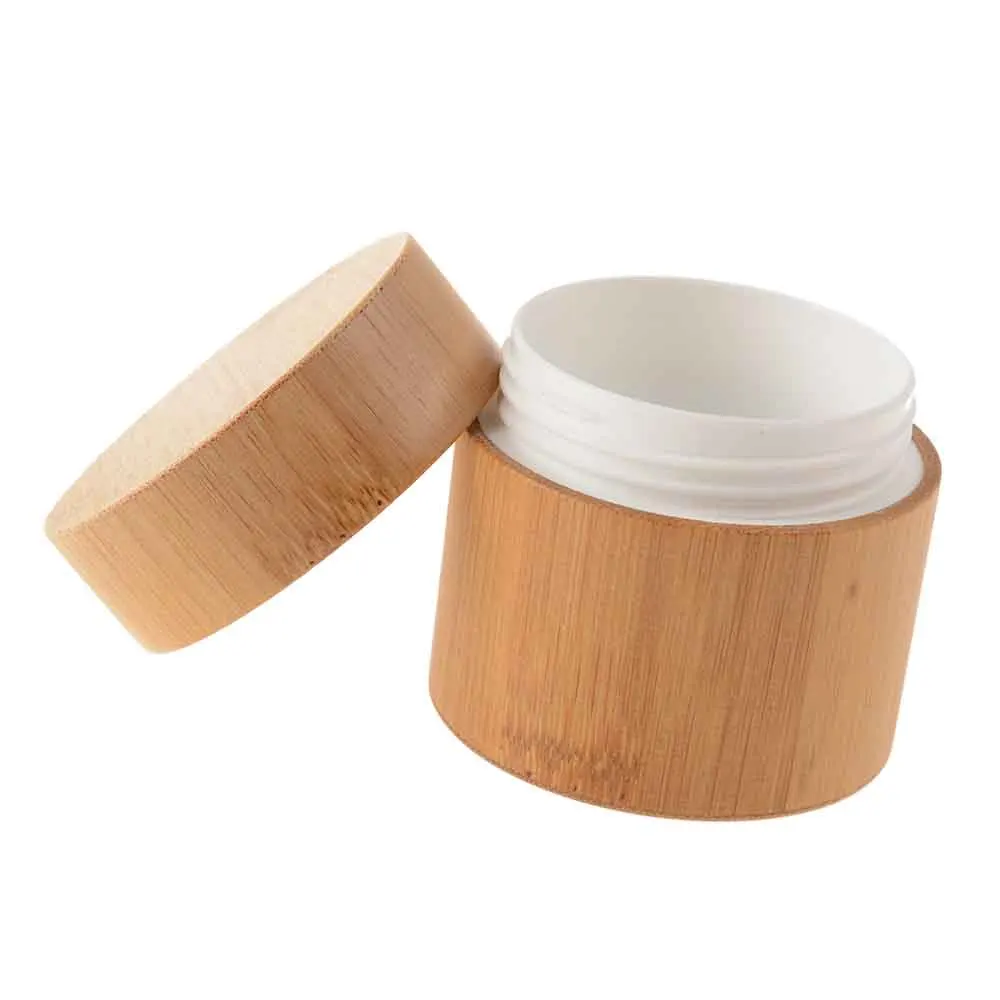 

Natural Bamboo Refillable Bottle Cosmetics Jar Box Makeup Cream Storage Pot Container Portable Round Bottle 3g 5g 10g 15g 20g