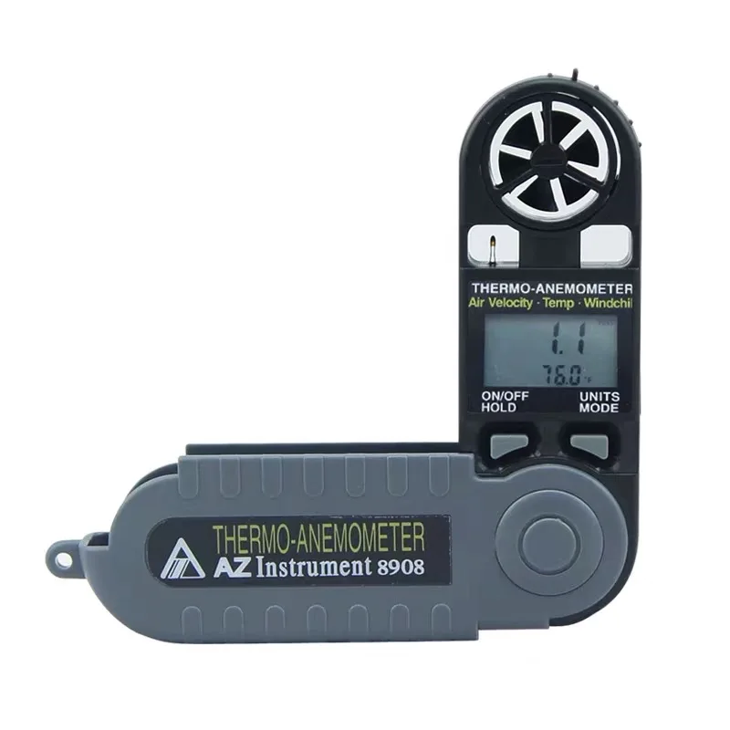 Digital AZ8908 Mini Wind Speed Meter Type Thermometer Hygrometer Anemometer 6 Units Selectable | Инструменты