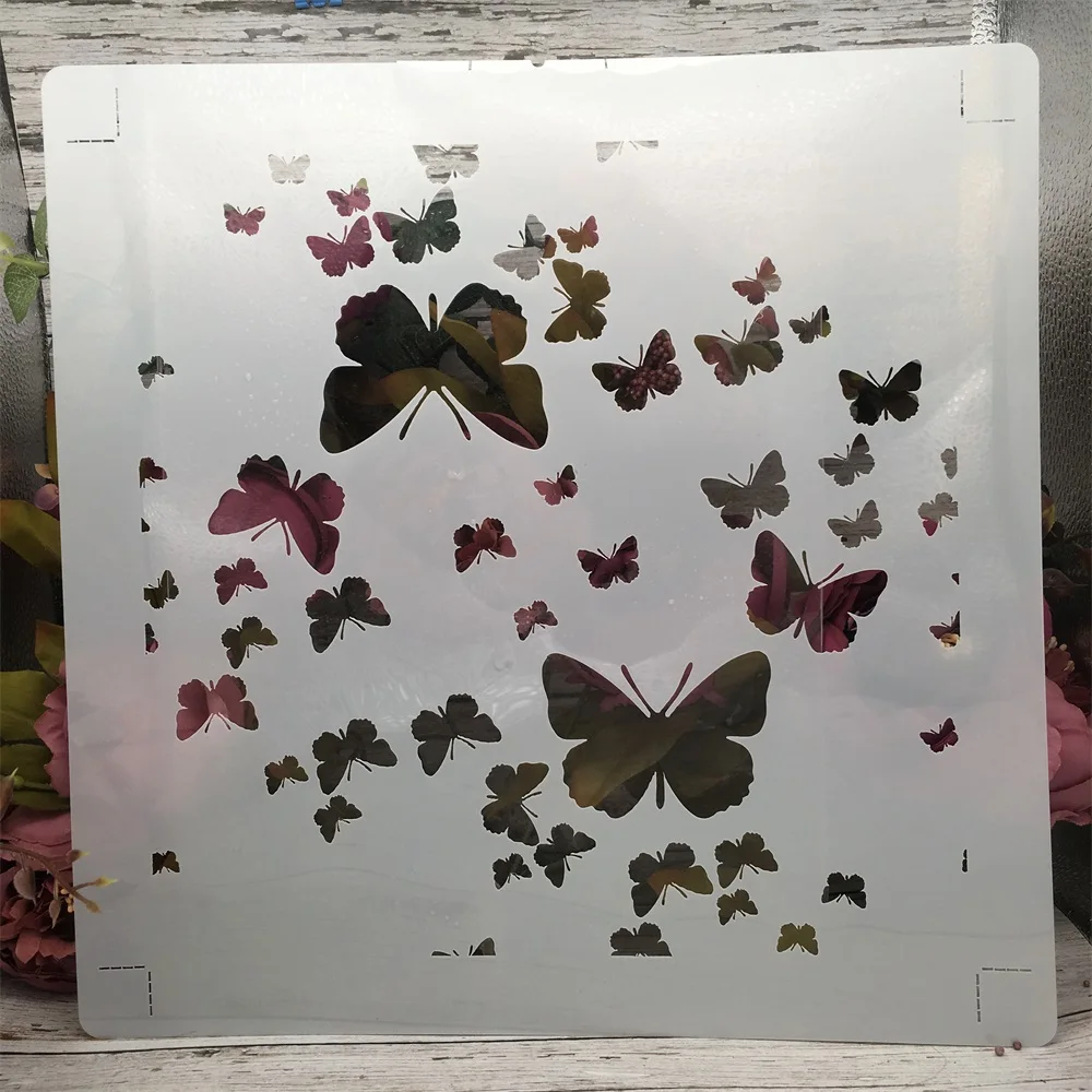 

1Pcs 30*30cm Mandala Butterflies DIY Layering Stencils Wall Painting Scrapbook Coloring Embossing Album Decorative Template