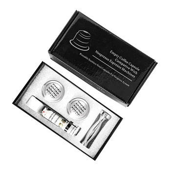 

Stainless Steel Refillable Coffee Capsules Reusable Capsules Pods Coffee Capsule Cup Filter Compatible for Nespresso