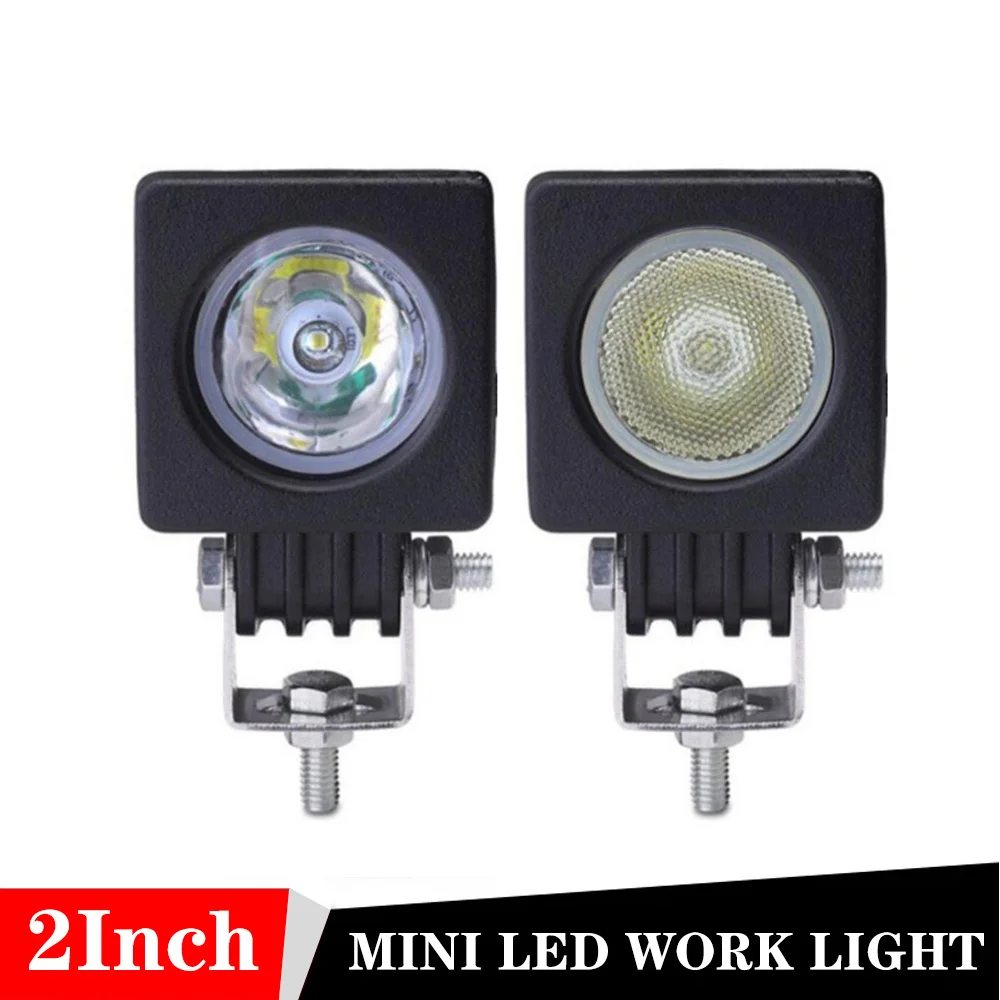 

2pcs 10W LED Work Light Offroad Car Auto Truck ATV Motorcycle Headlight Trailer 4WD AWD 4x4 Wagon 12V 24V Spot Flood Fog Lamp