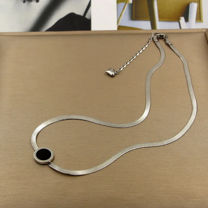 Женская цепочка YUN RUO Круглый чокер цвета розового золота с цепочкой в виде змеи