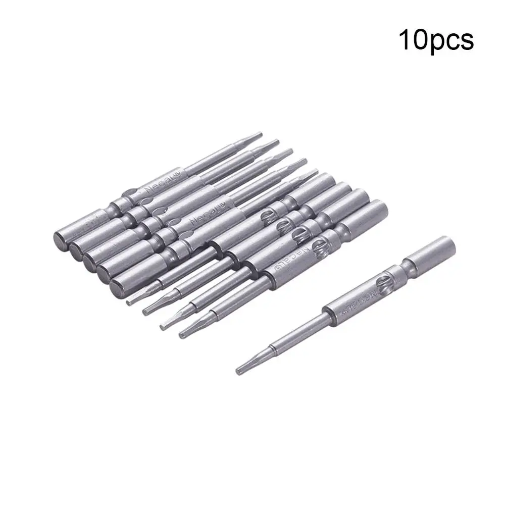 Utoolmart 10 шт. набор магнитных отверток с шестигранной головкой S2 сталь H1.5 H2 H2.5 отвертка бит Круглый хвостовик 60 мм для электроинструментов - Цвет: H1.5 Shank Dia 5mm
