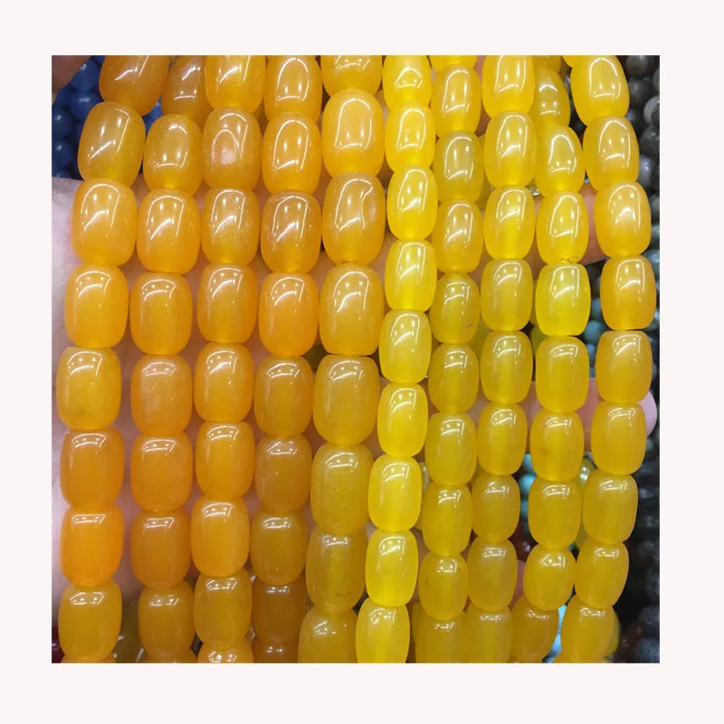 10*14/12*16 мм желтый нефрит драгоценный камень баррель Jujube натуральный камень бусины для самостоятельного изготовления ювелирных изделий браслет ожерелье женщина подарок