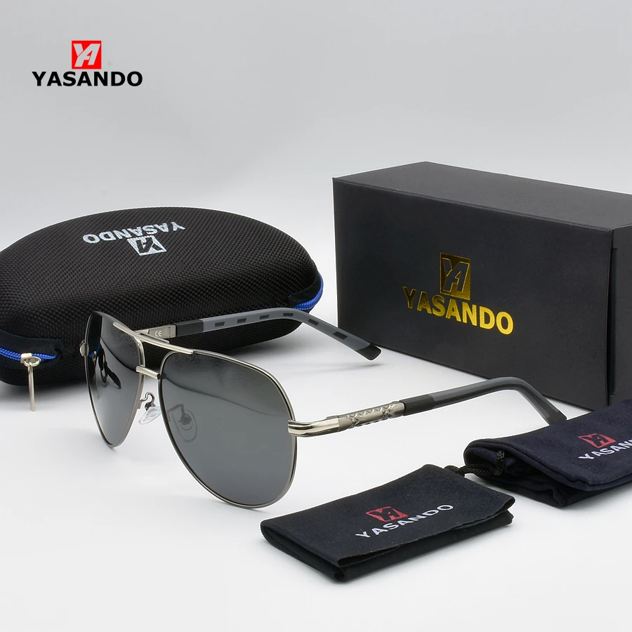 Поляризационные солнцезащитные очки es для мужчин в стиле пилота, солнцезащитные очки YASANDO, брендовые модные очки для вождения UV400, мужские очки, женские солнцезащитные очки XY8725