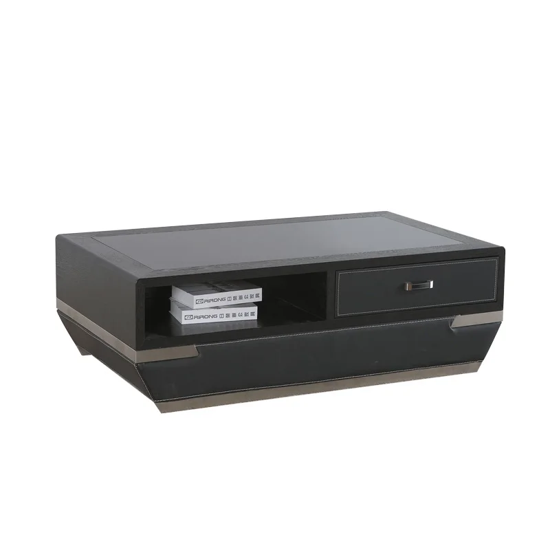 Rectangle Table Роскошный VIP офис босс комната управляющего черный кожаный современный стильный диван журнальный столик - Цвет: Rectangle Table