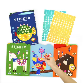 

Children Sticker Activity Set Cartoon Ocean Animal Series Mosaic sticker Kid Early Educational Handmade DIY Art Toys Funny Gifts