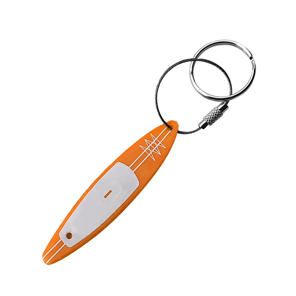 PVC Kayak Keychain Canoe Boat SUP Key Holder Hanging Tool with Stainless Steel Screw Lock Key Ring, Split Ring - Choose Colors