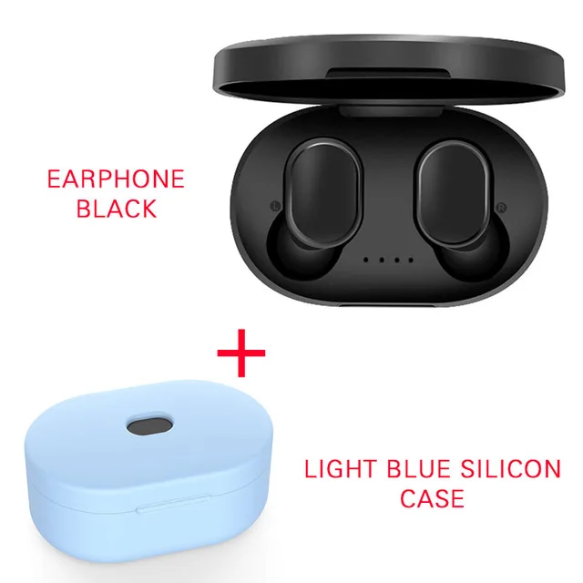 with blue case A6S/A6X Bluetooth наушники для Xiaomi беспроводные наушники 5,0 PK S11 TWS наушники с шумоподавлением Микрофон для Redmi iPhone huawei - Цвет: with blue case