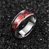 2022 NUNCAD 8mm Wide Inlaid Red Opal Paper + Spider Motif Tungsten Steel Men's Ring Wedding Band Tungsten Carbide Ring T227R ► Photo 3/4