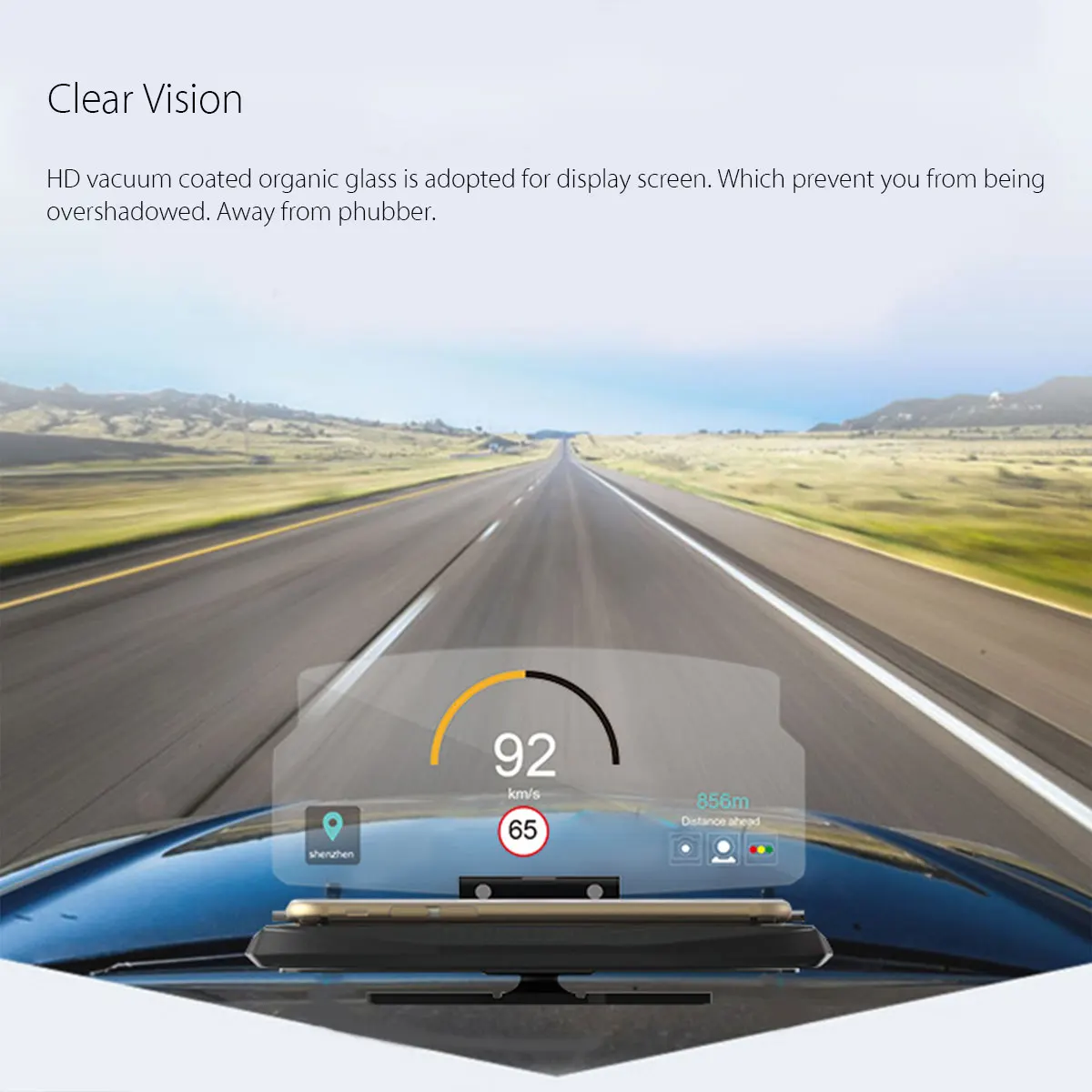 Universal HUD Head Up Display Car Cell phone GPS Navigation Image Reflector Holder Mount