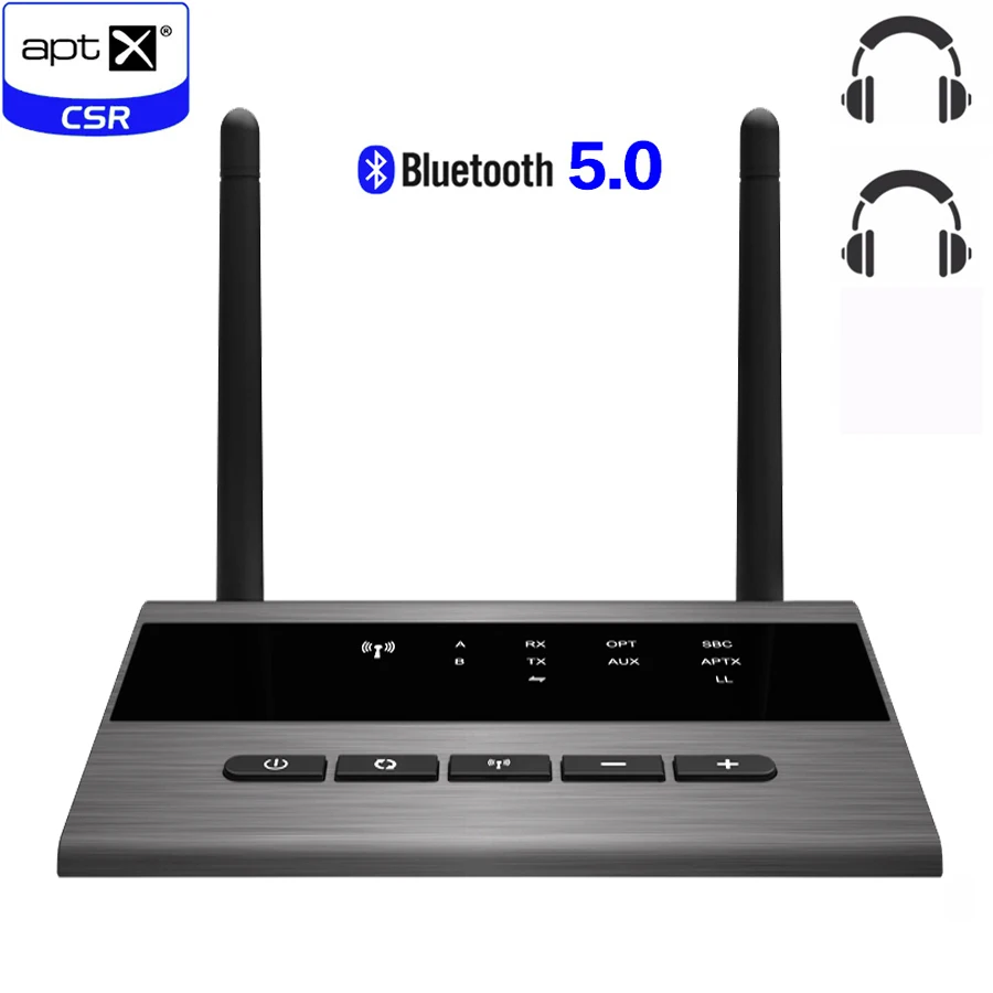 80 м Bluetooth 5 0 аудио передатчик приемник AptX низкой задержкой ПК ТВ автомобиля