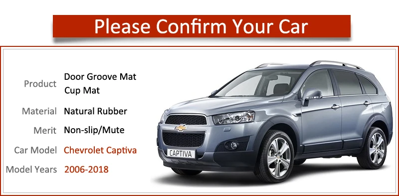 Автомобильный гаджет для Chevrolet Captiva 2011 2012 Holden Chevy аксессуары Captiva гелевая накладка резиновый слот для ворот коврик