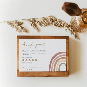 

Rainbow Small Business Thank You Card Thank You For Your Order Card Thank You Card For Business Social Media Cards