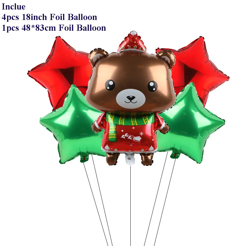 5 шт. украшения для рождественской вечеринки воздушные шары мультфильм Санта Клаус Снеговик фольга воздушные шары с гелием воздушные шарики, детские игрушки поставки - Цвет: Флуоресцентный желтый
