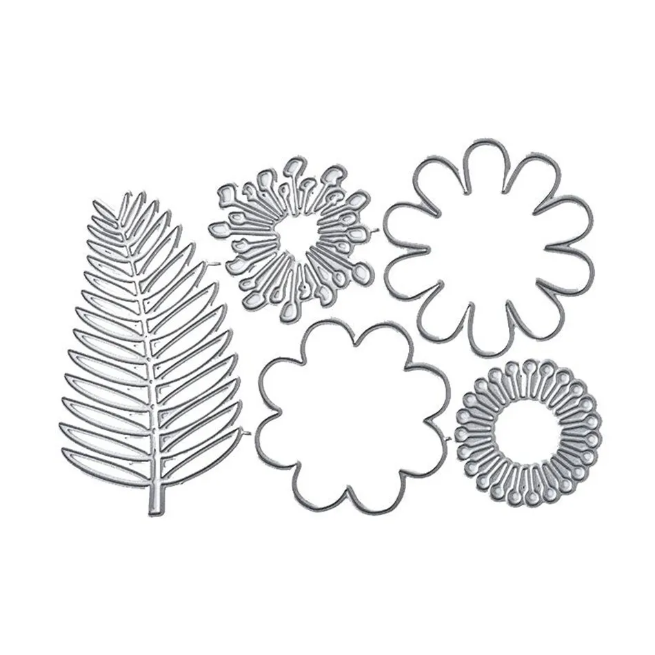 Eastshape пресс-формы для вырубки по металлу, 5 шт., трафареты для украшения цветочных листьев, скрапбукинга, бумажного ремесла