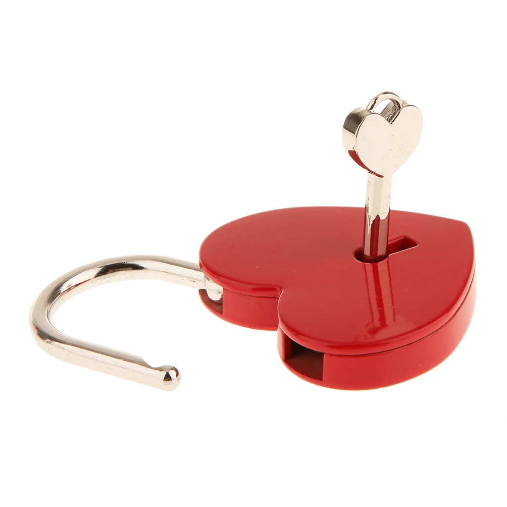 Retro Vintage Personalized Heart Shape Padlock with Key Travel Luggage Suitcase Locker Lock Set