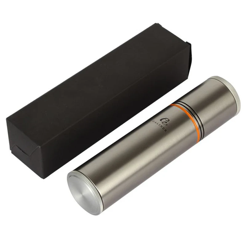 COHIBA Cigar Tube Portable Cigar Humidor Case Box Aluminium Alloy Cigar Accessories Travel with Humidor Humidifier Hygrometer