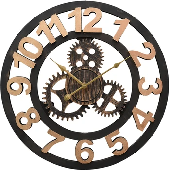 

Antique Wall Clock Metal Gear Clocks Creative Mechanical Roman Numbers Wall Clock Kol Saati Watch Wall Home Decor