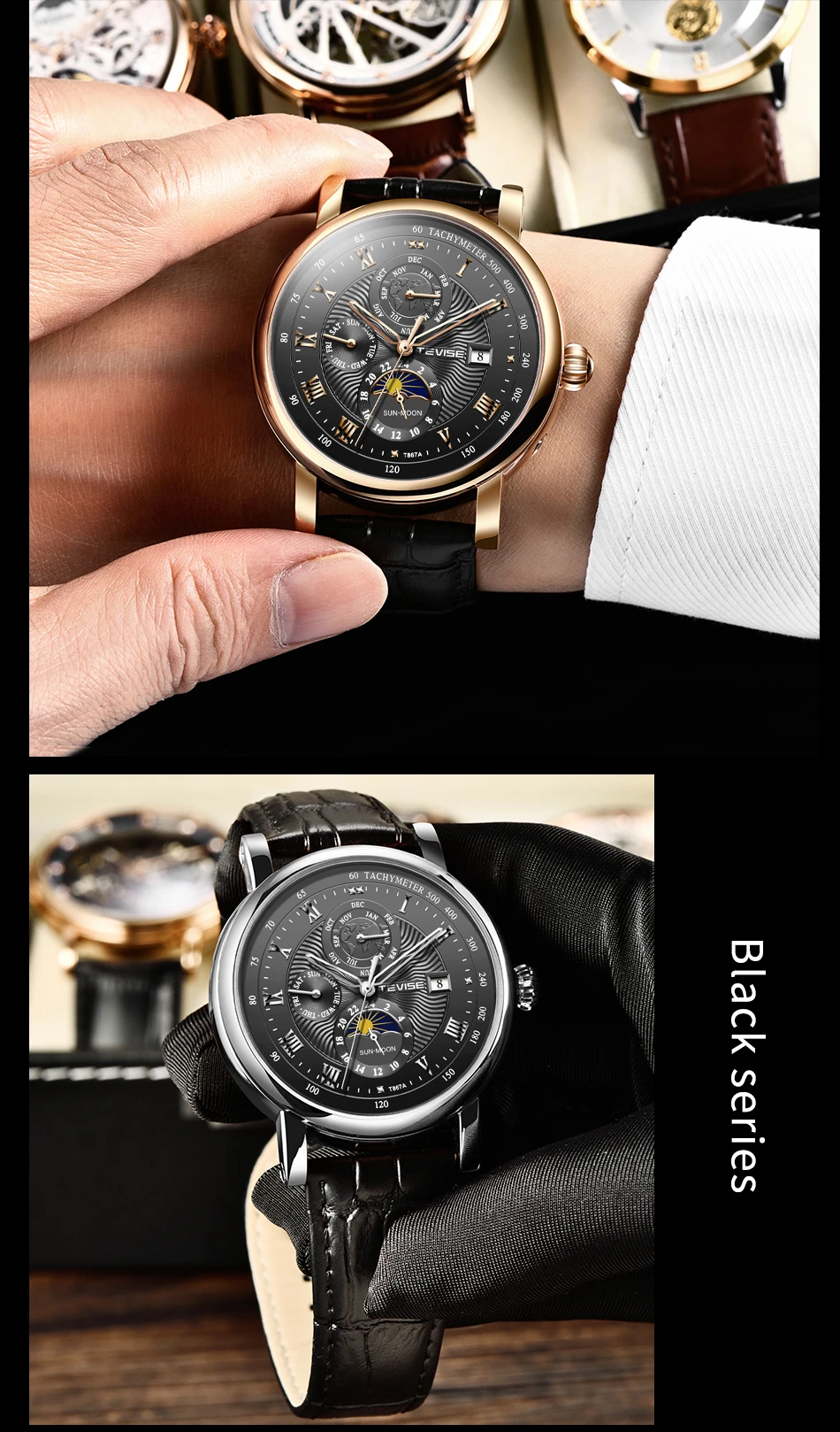 2021 New TEVISE WristWatch Men Business Automatic Mechanical Watch Fashion Luxury Tourbillon Sport Men Watches Relogio Masculino
