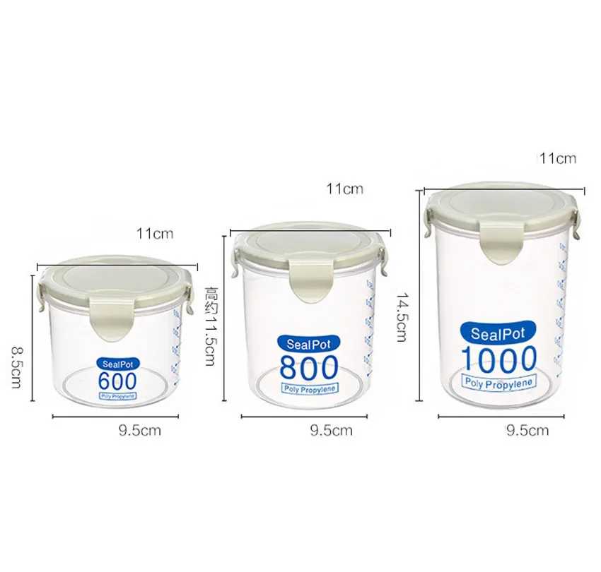 Пластиковая коробка для хранения кухня прозрачная печать для еды разные зерна тара для крупы сохранение холодильник горшок контейнер