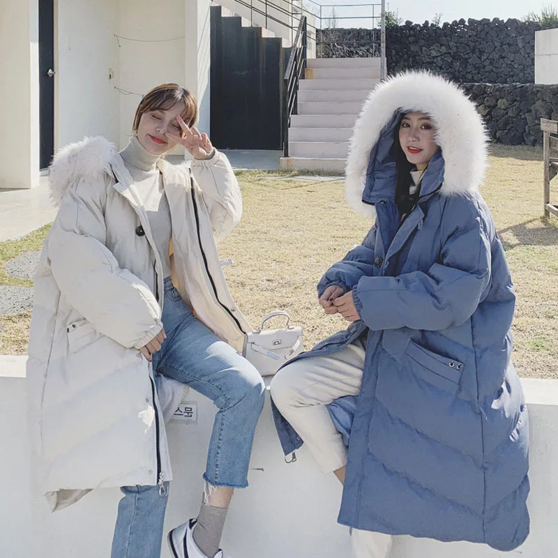 

Down Jacket Cotton-padded Clothes Women's 2019 New Style Korean-style Mid-length Students INS Bread Cotton-padded Clothes Thick
