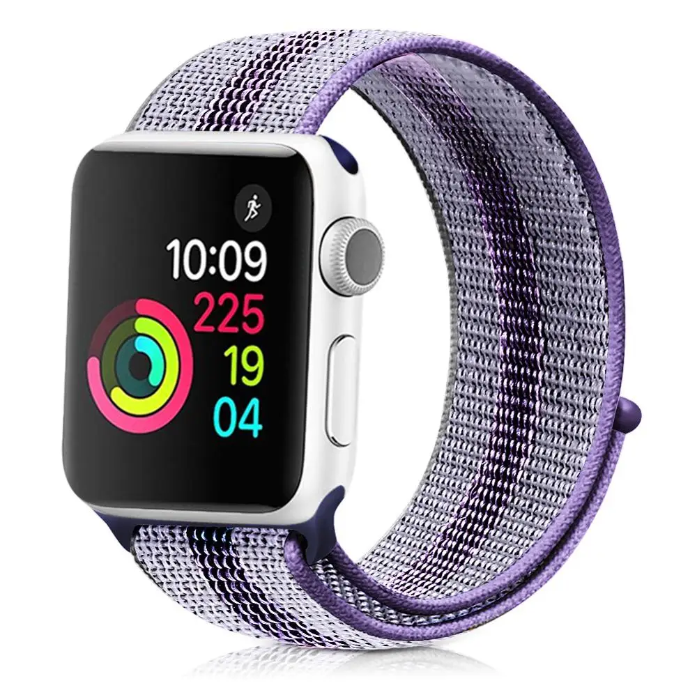 Ремешок для наручных часов Apple Watch 4 5 3/2/1 38 мм 42 мм 62new цветовый нейлоновый из мягкой дышащей ткани сменный ремешок петли для наручных часов iwatch серии 4 40 мм 44 мм - Band Color: 52TWL