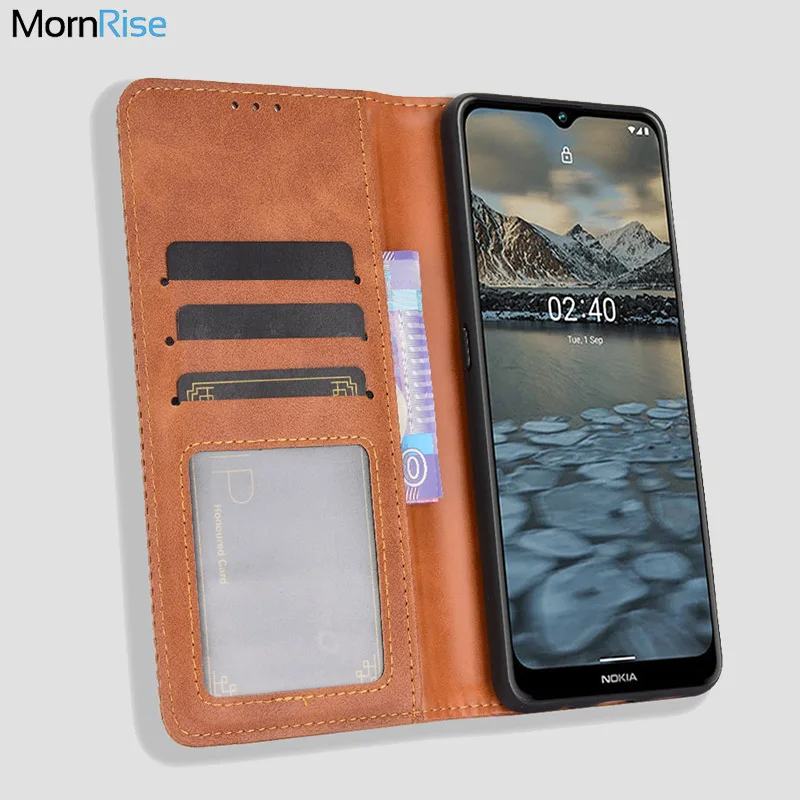 For Nokia 2.4 Case Book Wallet Vintage Slim Magnetic Leather Flip Cover Card Slot Stand Soft Luxury Mobile Phone Bags | Мобильные