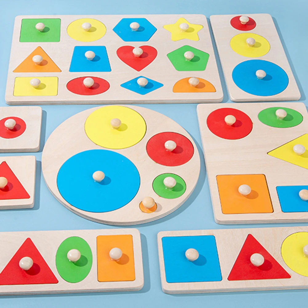 Kids Hand Grab Board 3d Puzzle Wooden Toys For Children Geometric Shape  Wood Jigsaw Toddler Baby Early Educational Learning Toy - Color & Shape -  AliExpress