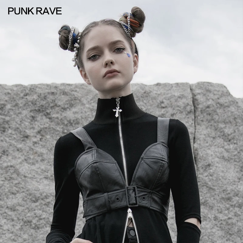 punk-rave-women's-punk-slim-sexy-pu-crack-leather-corset-structural-breast-cup-design-black-handsome-bustiers-accessories