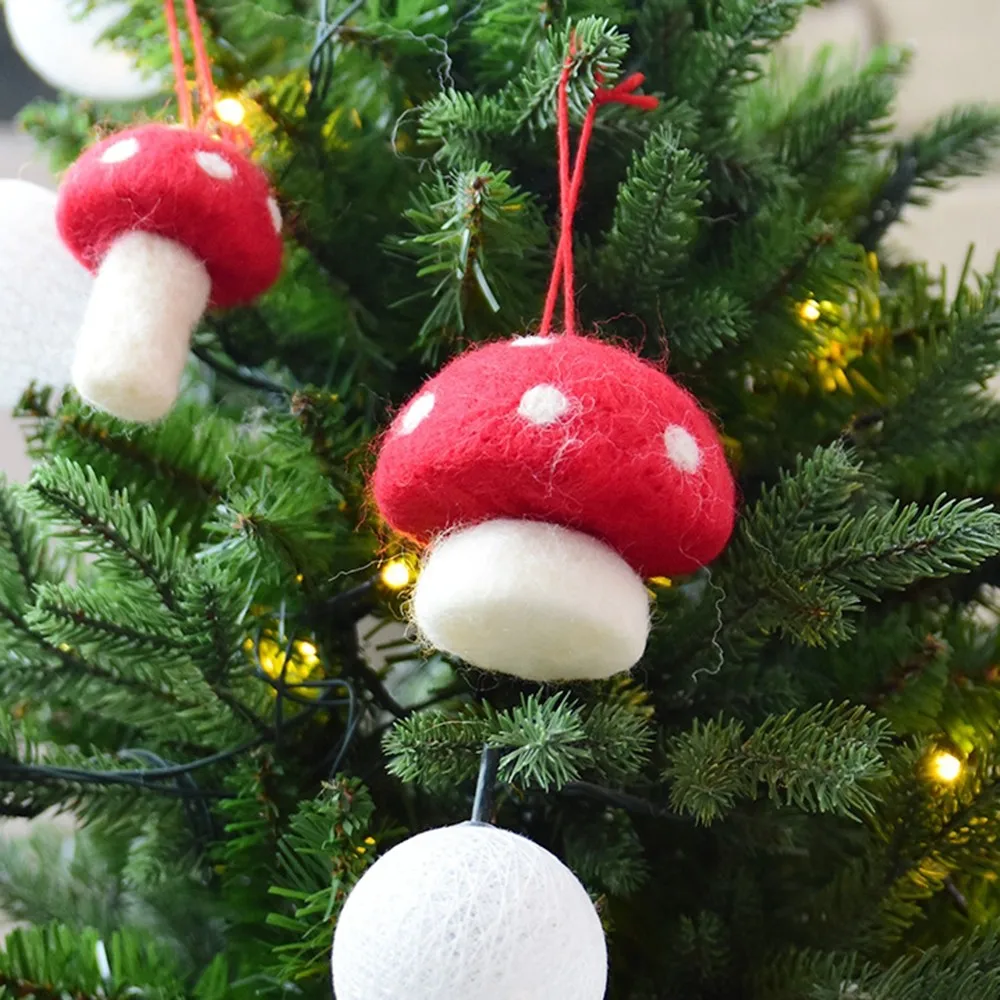 Merry Christmas сумка шляпа украшение кулон в форме гриба Шерсть Войлок тык капля украшения DIY аксессуары для рождественской елки