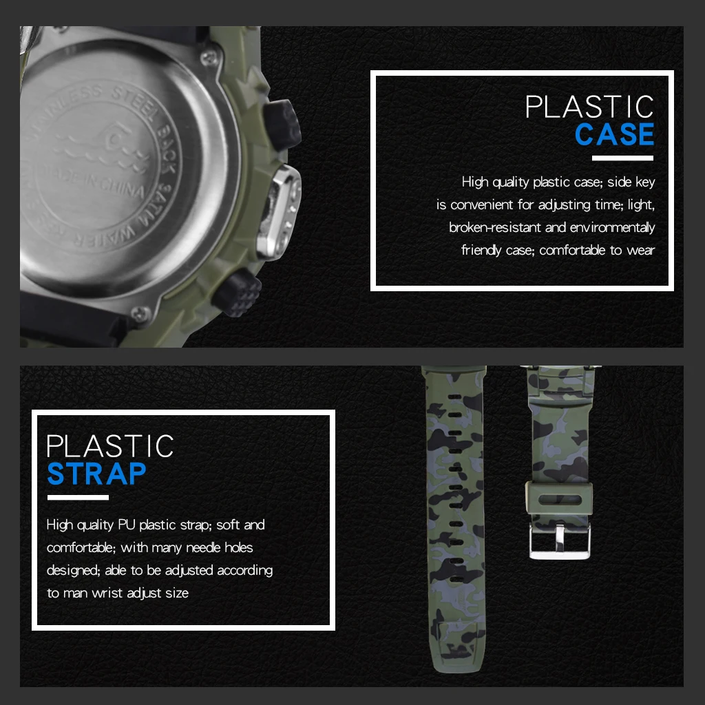 SYNOKE, повседневные мужские военные спортивные цифровые наручные часы, армейский зеленый камуфляж, многофункциональный светодиодный, красочные, для улицы, мужские часы