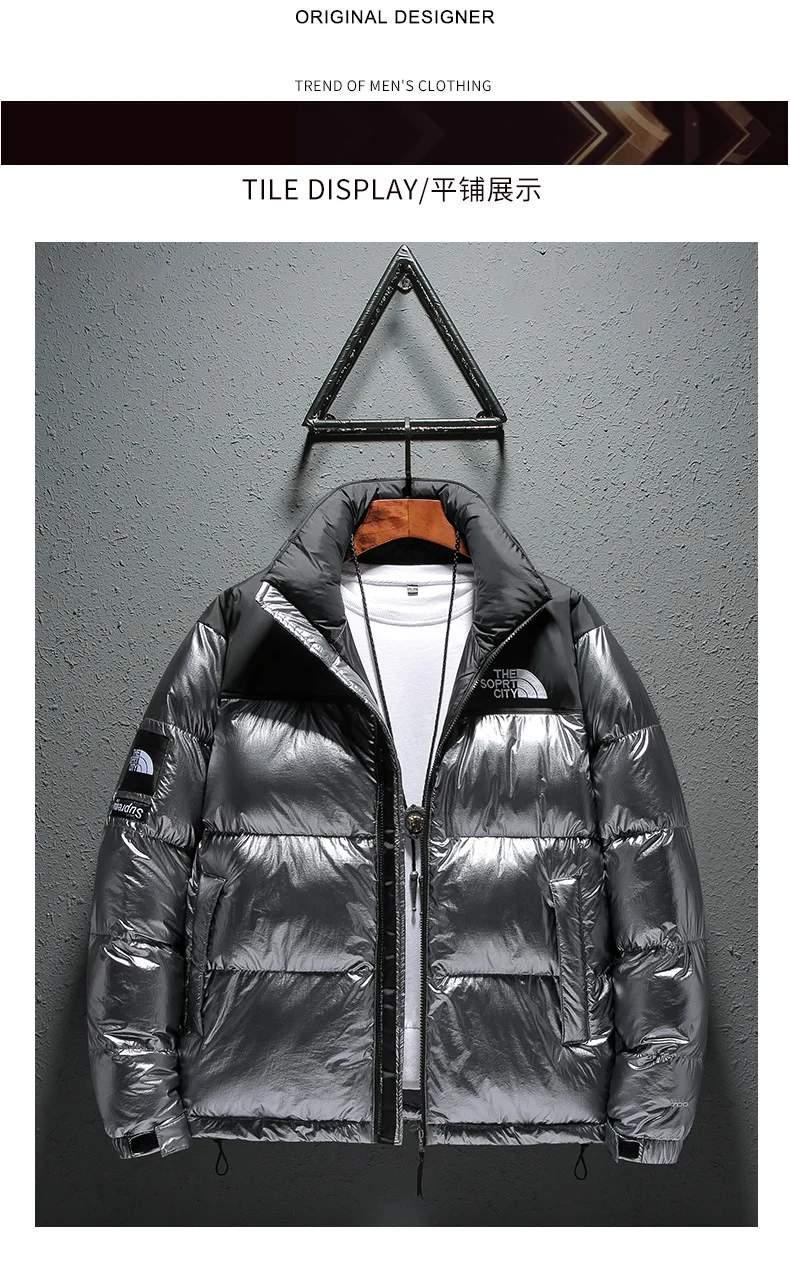 Зимняя новая стильная популярная брендовая хлопковая стеганая одежда с капюшоном, повседневное толстое пальто для молодых мужчин, теплое популярное Брендовое свободное хлопковое C