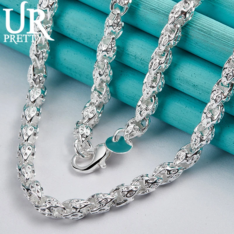 2263638-bd4f28.jpg H3266d41bf4d6469cb75eb2438cc7e0b9b 925 Sterling Silver Beaded Necklace 20/24 Inch Chain For Woman Men Wedding Engagement Party Jewelry Mallzona