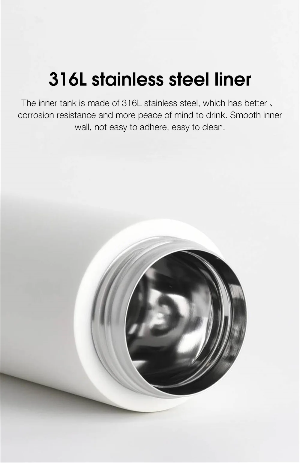 Mijia MJBWB03WC Thermos Cup Long-lasting Insulation Cold Preservation Stainless Steel 316L