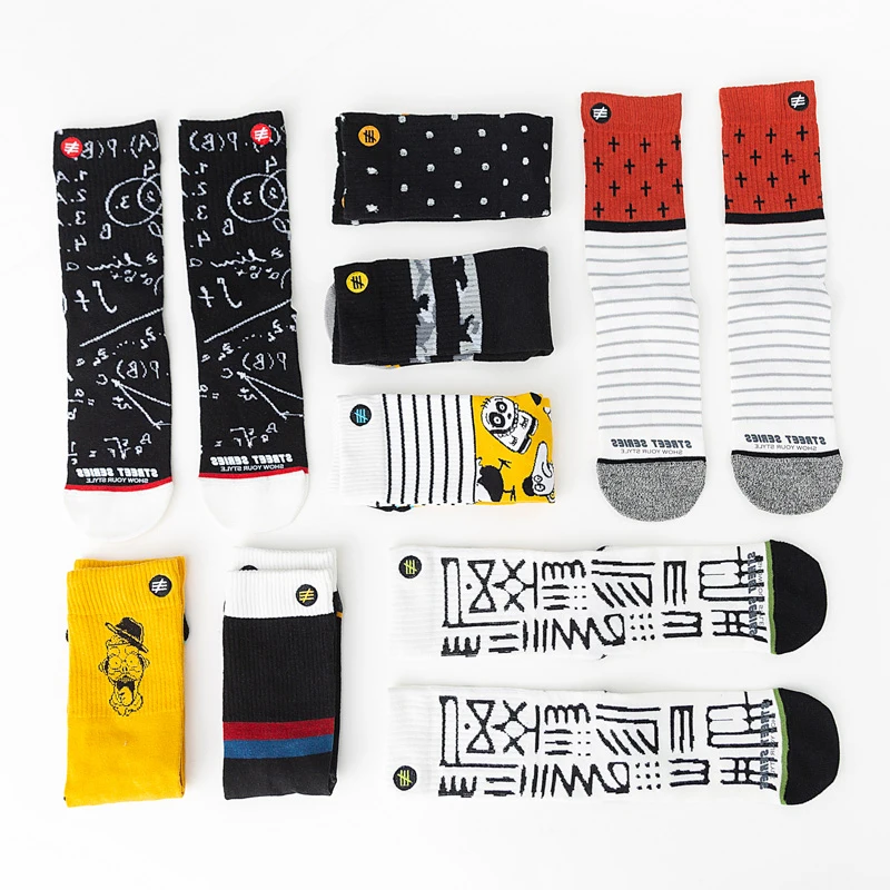 

Unisex Fashion Men Socks 100 Cotton Harajuku Colorful Full Socks Men 1 Pair Size 35-43 Street Fashion Multi-style cheap things