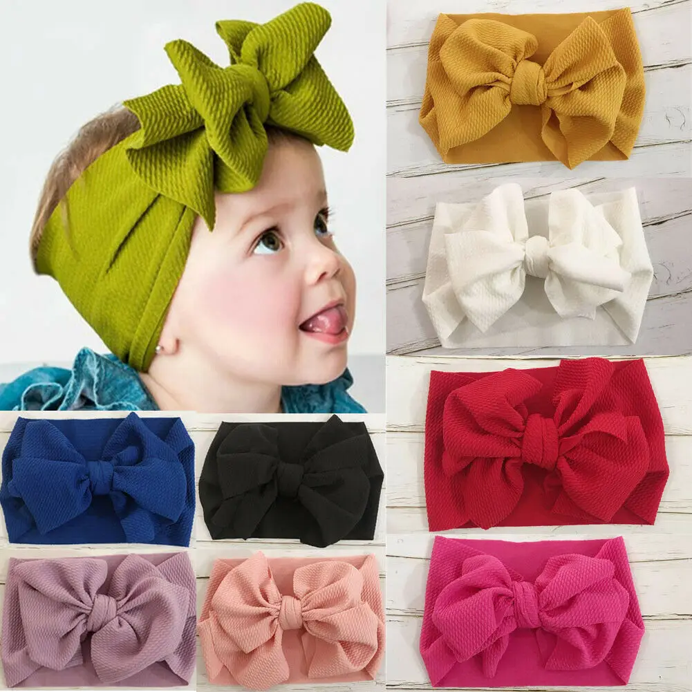 

Baby Hair Accessory Newborn Infant Headband Toddler Baby Girls Headwear Solid Bowknot Soft Turban Knot Hairband Baby Gifts