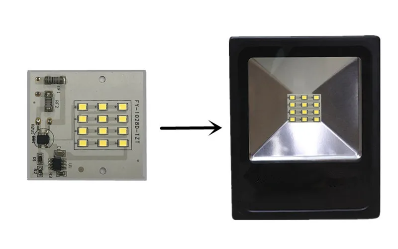 1 шт., 20 шт., 50 шт., SMD 10 Вт, 2835 светодиодный лампочка, PCB, с регулируемой яркостью, интегрированный Интеллектуальный IC драйвер, 6500 K, 10 Вт, 220 В, blubs, уличный прожектор, светильник