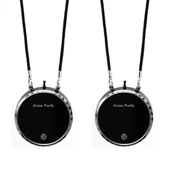 

2 Pack Personal Air Purifier Necklace Wearable USB Portable Mini Air Purifier USB Air Cleaner Negative Ion Generator