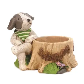 

1PC Dog Cartoon Succulent Plants Pots Decorative Desktop Flower Resin Flower Basket Without Planters for Succulents Ceramic