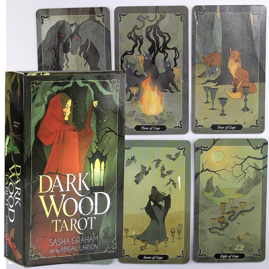 Dark Wood Tarot Cards Adult Game for Party Love Oracle Cards Psychic Card Game Divination Witchcraft Supplies Art Nouveau Anime