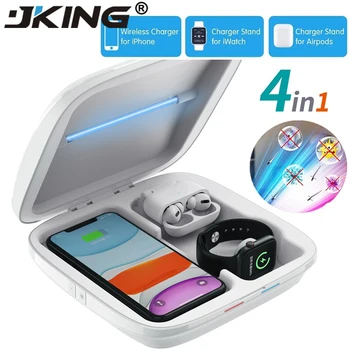 

4 IN 1 Sterilizer Disinfection Box Wireless Charger For Iphone XS 8 11 Pro Max Carregador For Airpods Pro Apple Watch 5 4 3 2 1