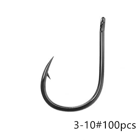 100 Pieces of 10 Pieces High Carbon Steel Barbed Carp Fishing Hook