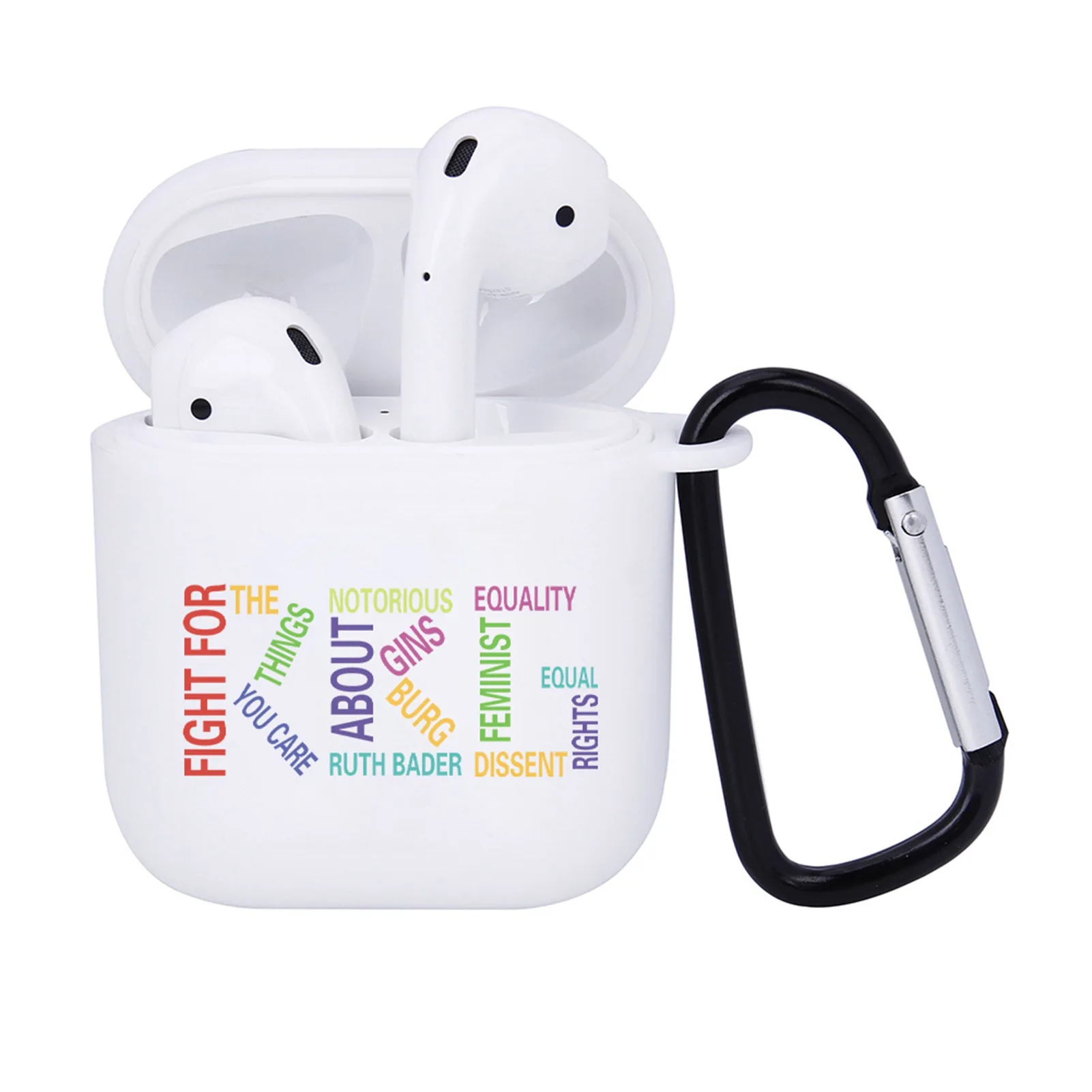 

Ruth Bader Ginsburg Letter Logo Earphone Silicone Case for AirPods Wireless Bluetooth Earphone Cover AirPods Protector Case