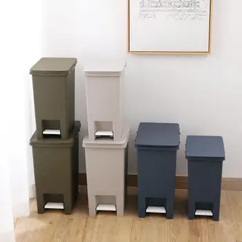 

10L/15L Large Trash Can Household Kitchen Classification Garbage Bins Toilet Waste Basket With Lid