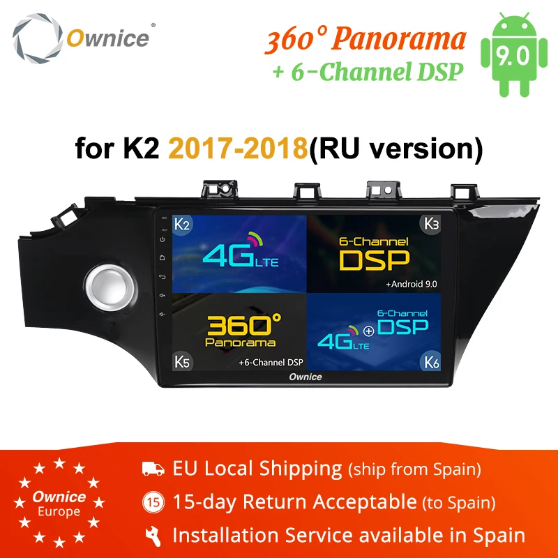 

Ownice 360 Panorama Optical K3 K5 K6 Car Radio Video Player Navigation GPS Android For KIA RIO 2 din 4 2017 2018 rio 4G LTE DSP