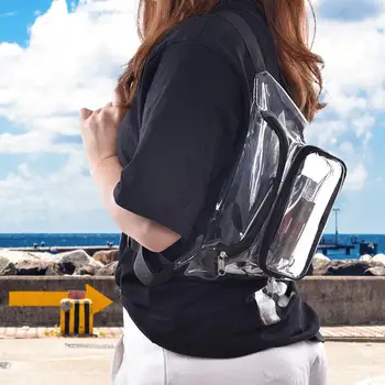 

Transparent Pockets PVC Waterproof Sports Bag with Adjustable Strap for NFL NCAA MLB PGA