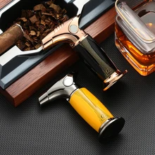 GALINER Table Cigar Lighter Gun Torch Gas Lighters Windproof Spray Butane Smoking Accessories New Jet Big Flame Lighters Gift