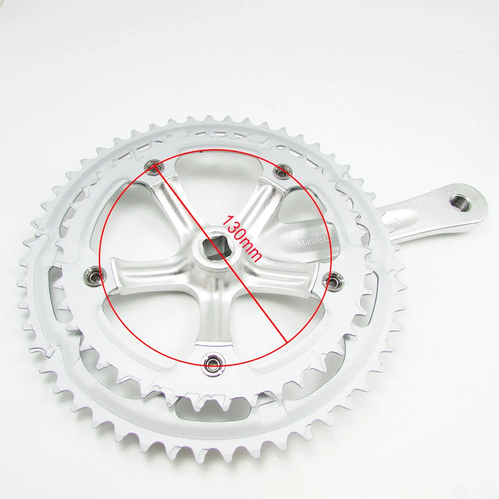 Skup PROWHEEL 7 8 9 prędkości rower szosowy crankest tarczy 52 42T 130BCD ze stopu aluminium ze stopu aluminium czworokątny otwór rower składany koło łańcuchowe korby