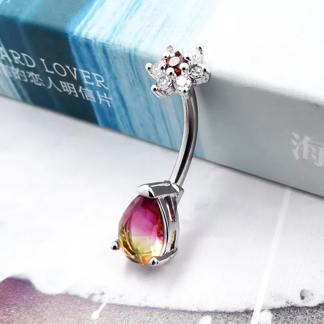 Simple Acier Inoxydable Zircon Incrusté Unisexe Nombril Ongles Corps